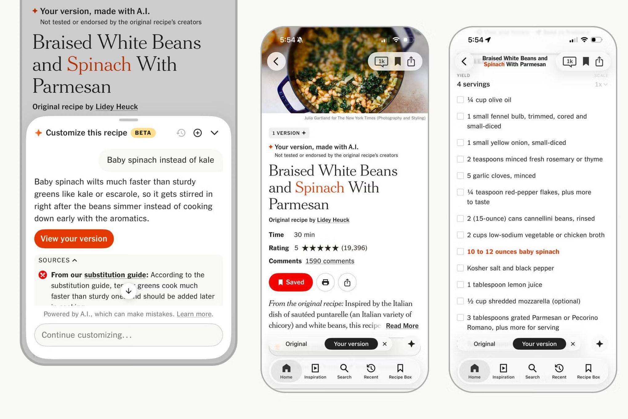 NYT Cooking is testing AI tools for recipe modification